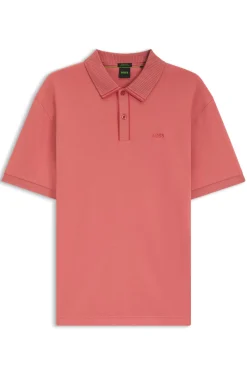 Poloshirt aus Interlock-Baumwolle mit gestreiften Details