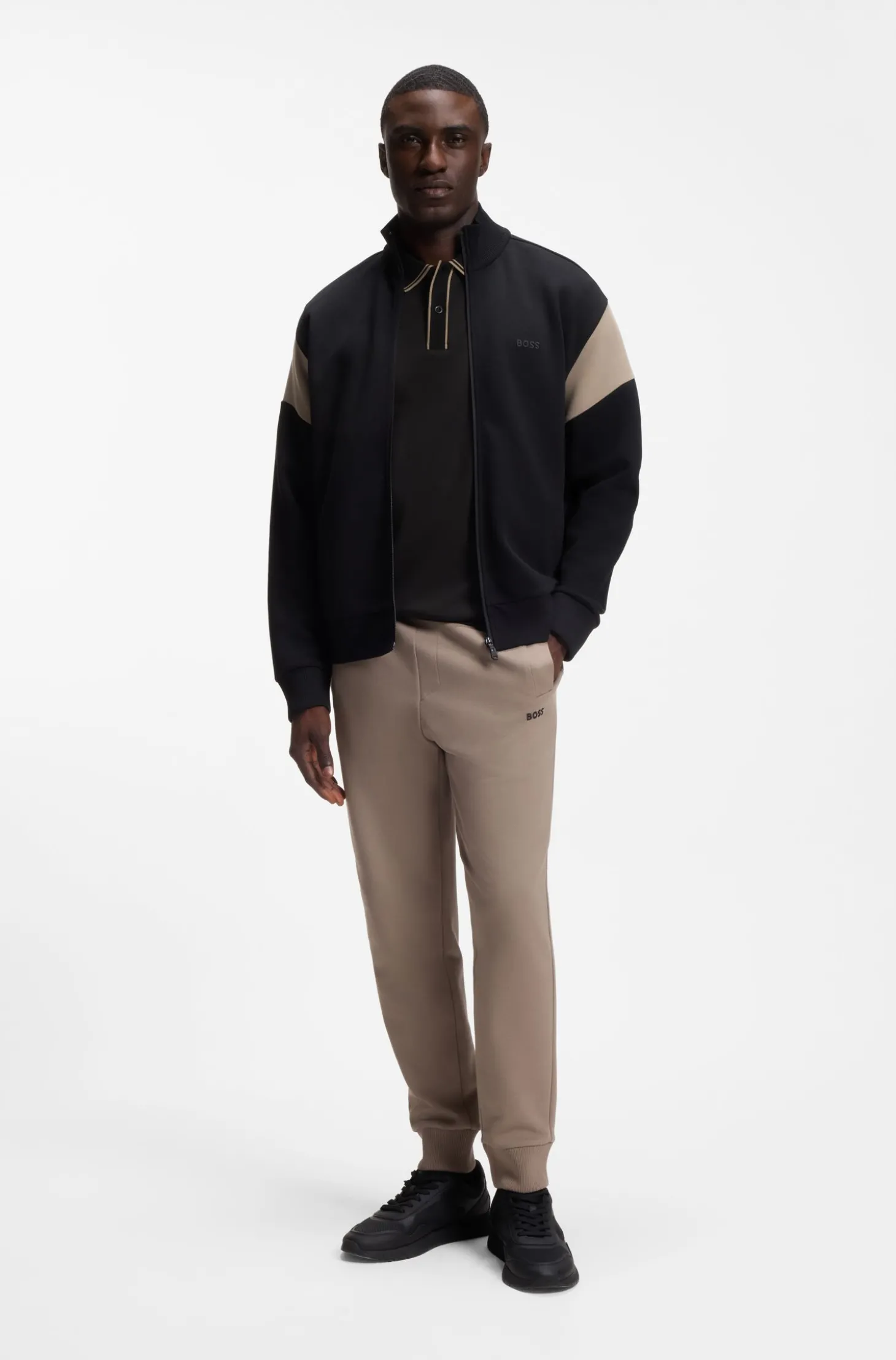 Poloshirt aus Interlock-Baumwolle mit gestreiften Details