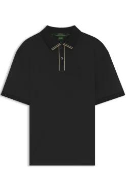 Poloshirt aus Interlock-Baumwolle mit gestreiften Details