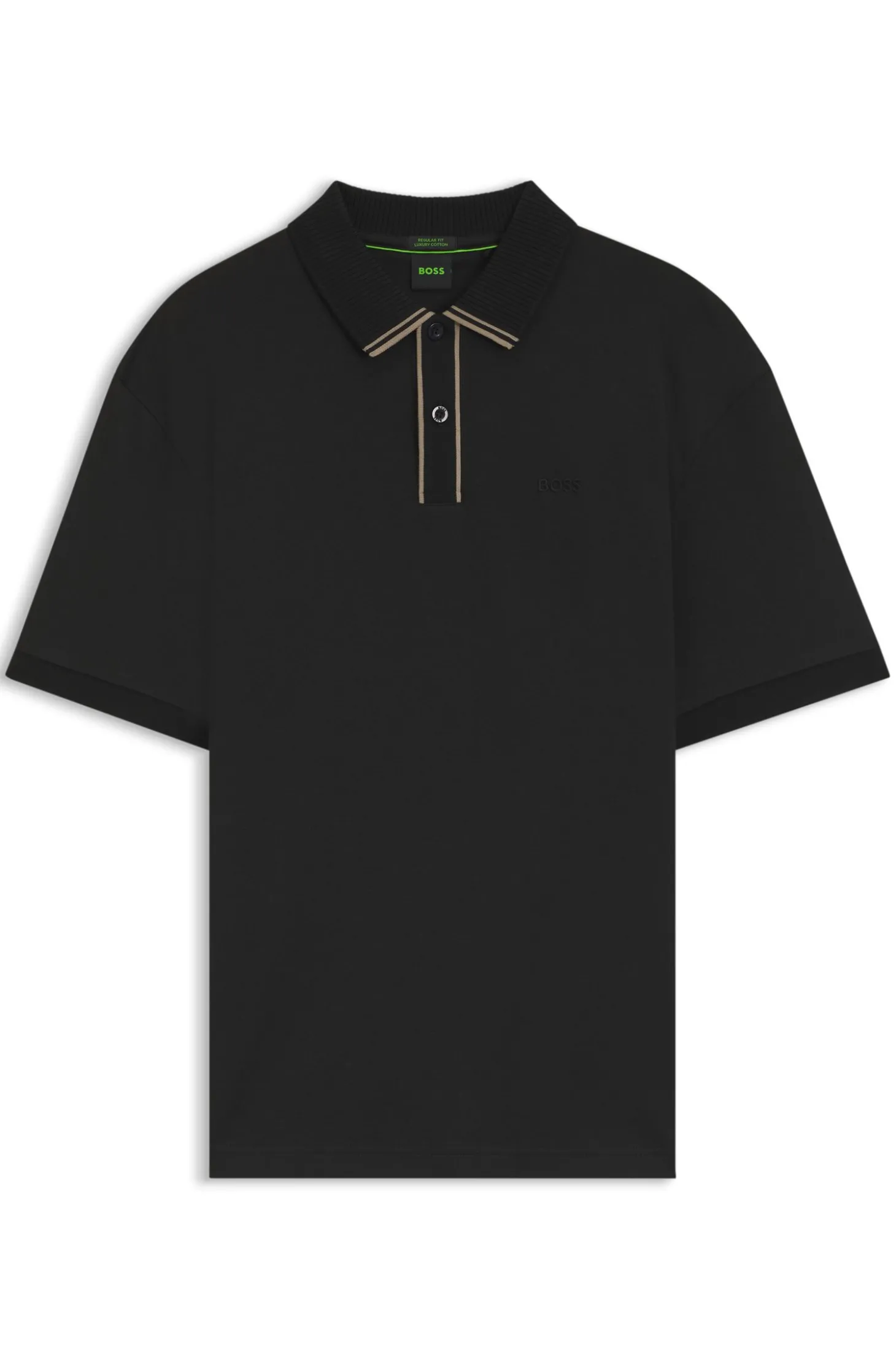 Poloshirt aus Interlock-Baumwolle mit gestreiften Details