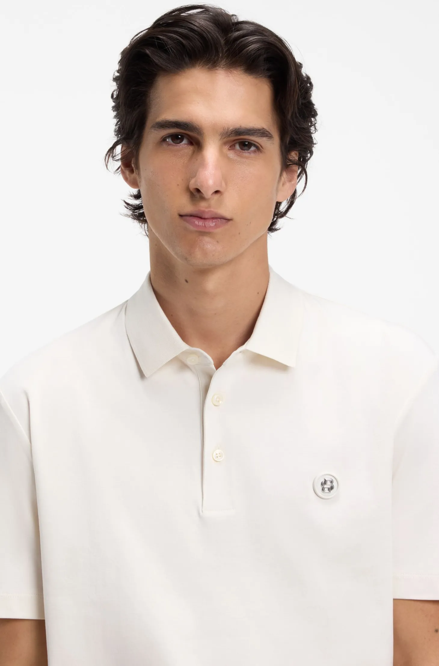 Poloshirt aus merzerisierter Baumwolle mit Double-B-Monogramm