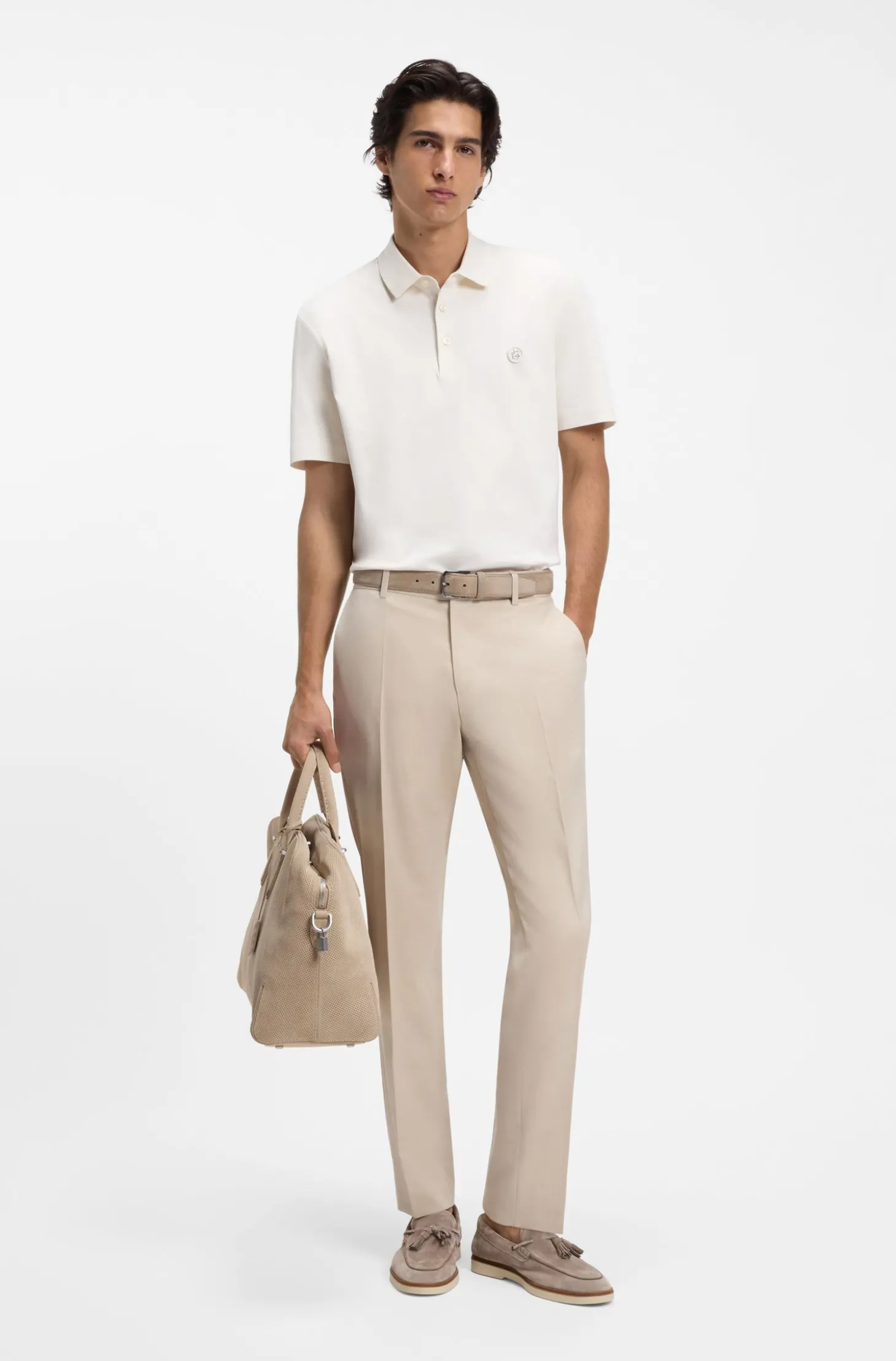 Poloshirt aus merzerisierter Baumwolle mit Double-B-Monogramm
