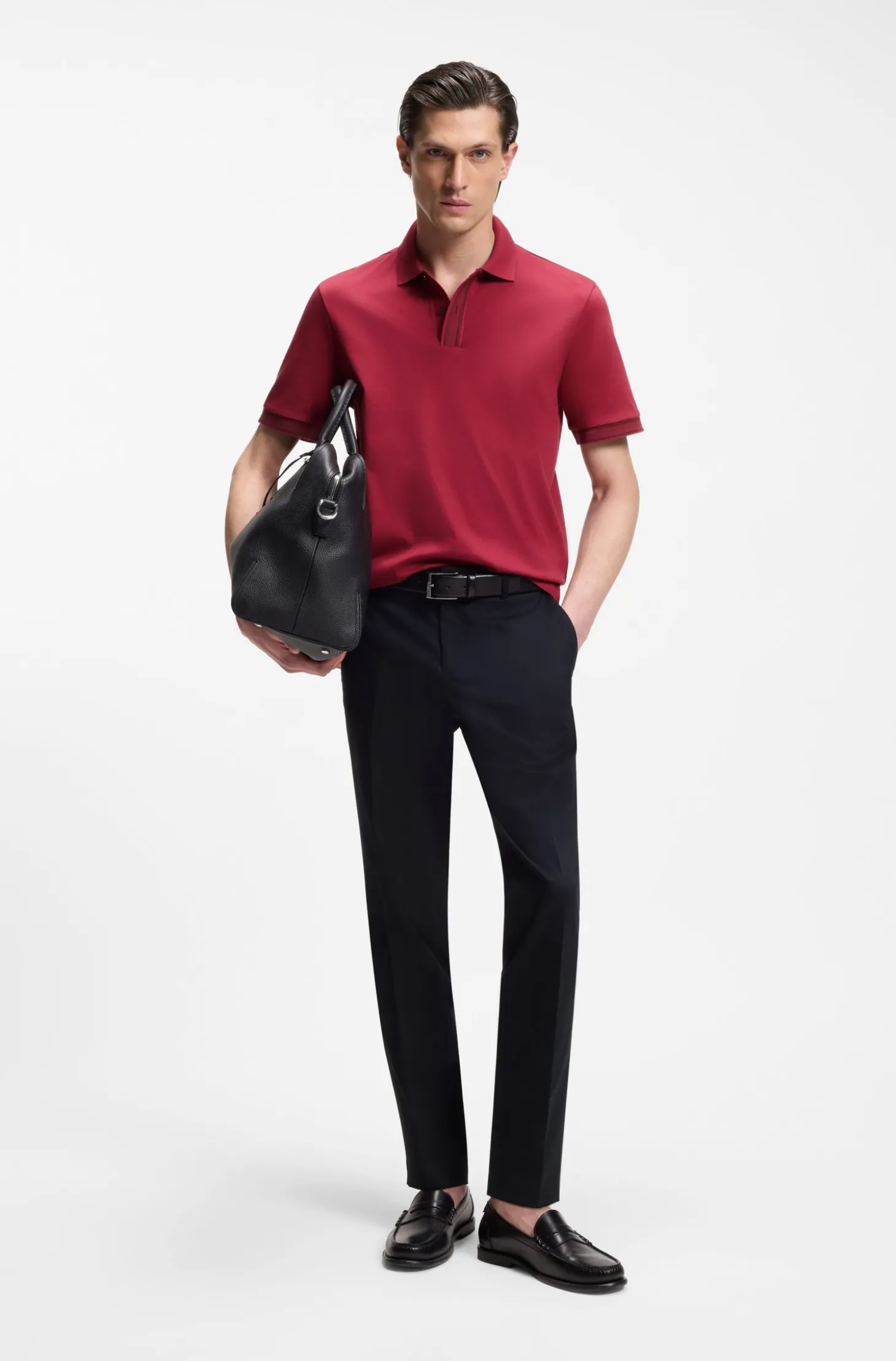 Poloshirt aus merzerisierter Baumwolle mit Streifen-Dessin