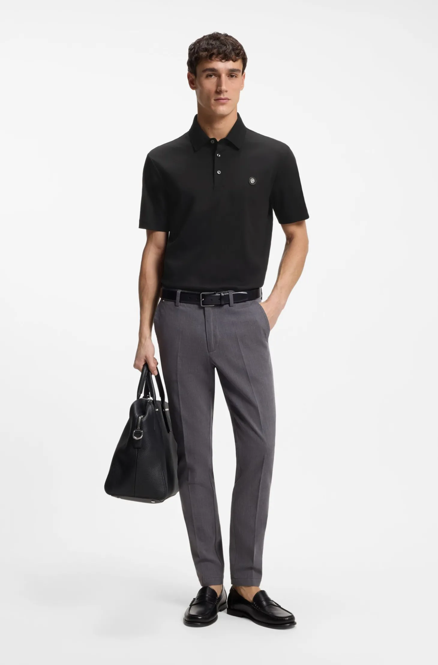 Poloshirt aus merzerisierter Baumwolle mit Double-B-Monogramm