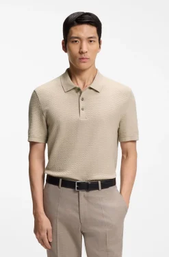 Poloshirt aus merzerisierter Baumwolle mit Panama-Webstruktur