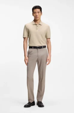 Poloshirt aus merzerisierter Baumwolle mit Panama-Webstruktur