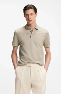 Poloshirt aus merzerisierter Baumwolle mit dreifarbigem Jacquard-Muster