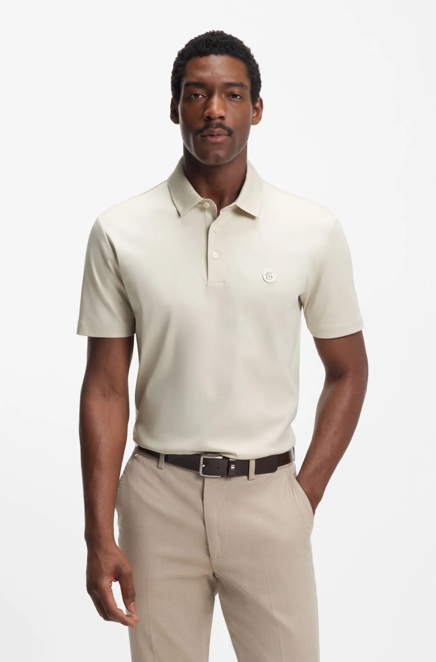 Poloshirt aus merzerisierter Baumwolle mit Double-B-Monogramm