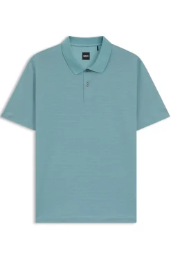 Poloshirt aus merzerisierter Baumwolle mit geometrischem Jacquard-Muster