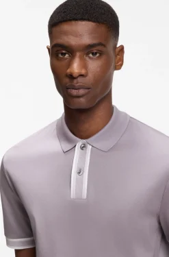 Poloshirt aus merzerisierter Baumwolle mit Streifen-Dessin