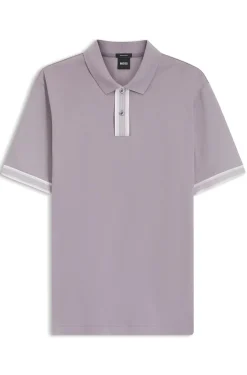 Poloshirt aus merzerisierter Baumwolle mit Streifen-Dessin