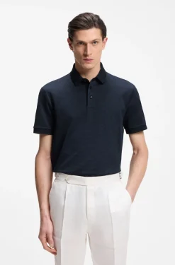 Poloshirt aus merzerisierter Baumwolle mit dreifarbigem Jacquard-Muster