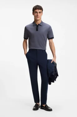 Poloshirt aus merzerisierter Baumwolle mit Streifen-Dessin