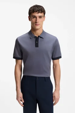 Poloshirt aus merzerisierter Baumwolle mit Streifen-Dessin