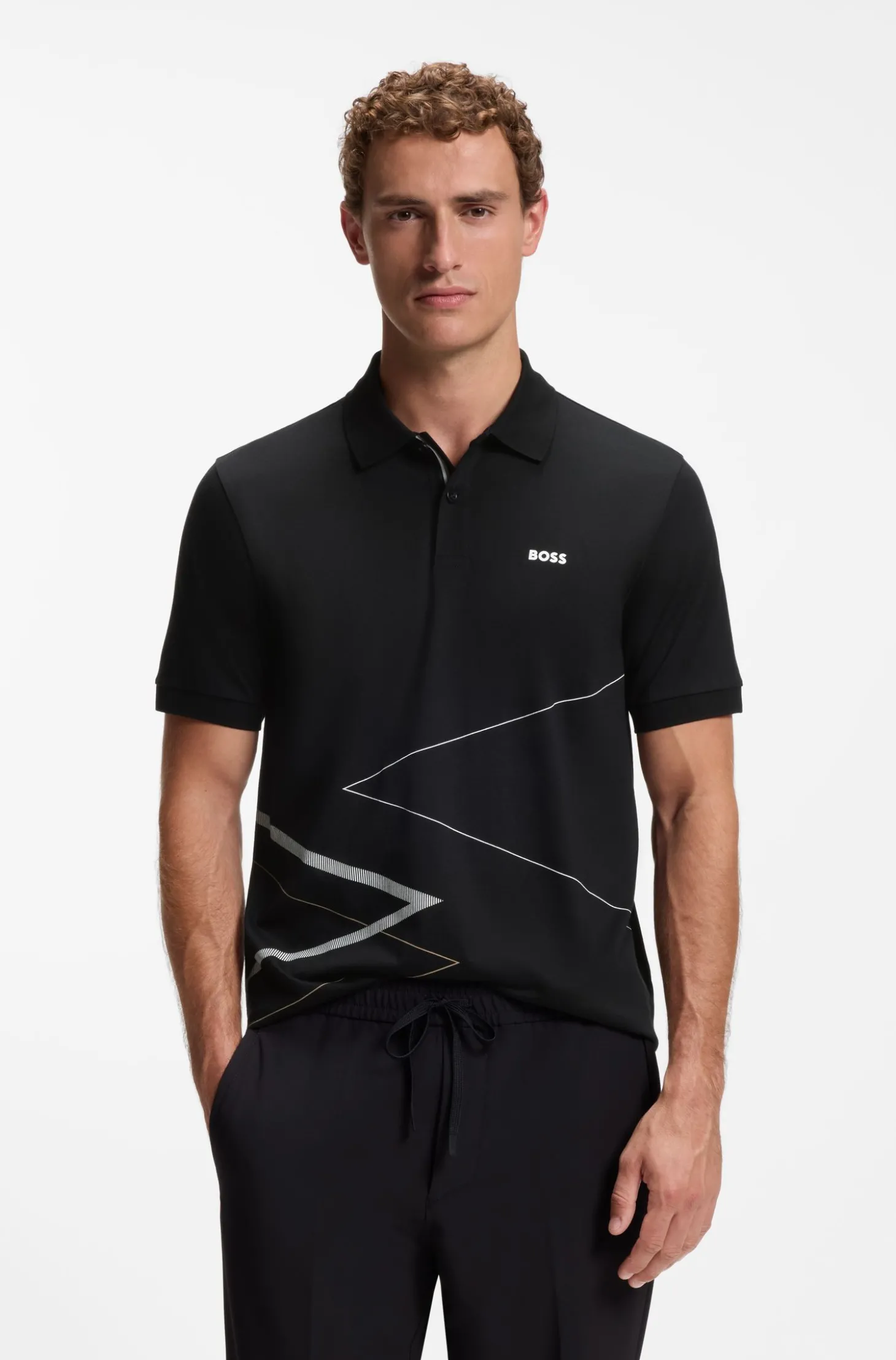 Poloshirt aus Pima-Baumwolle mit platziertem Print