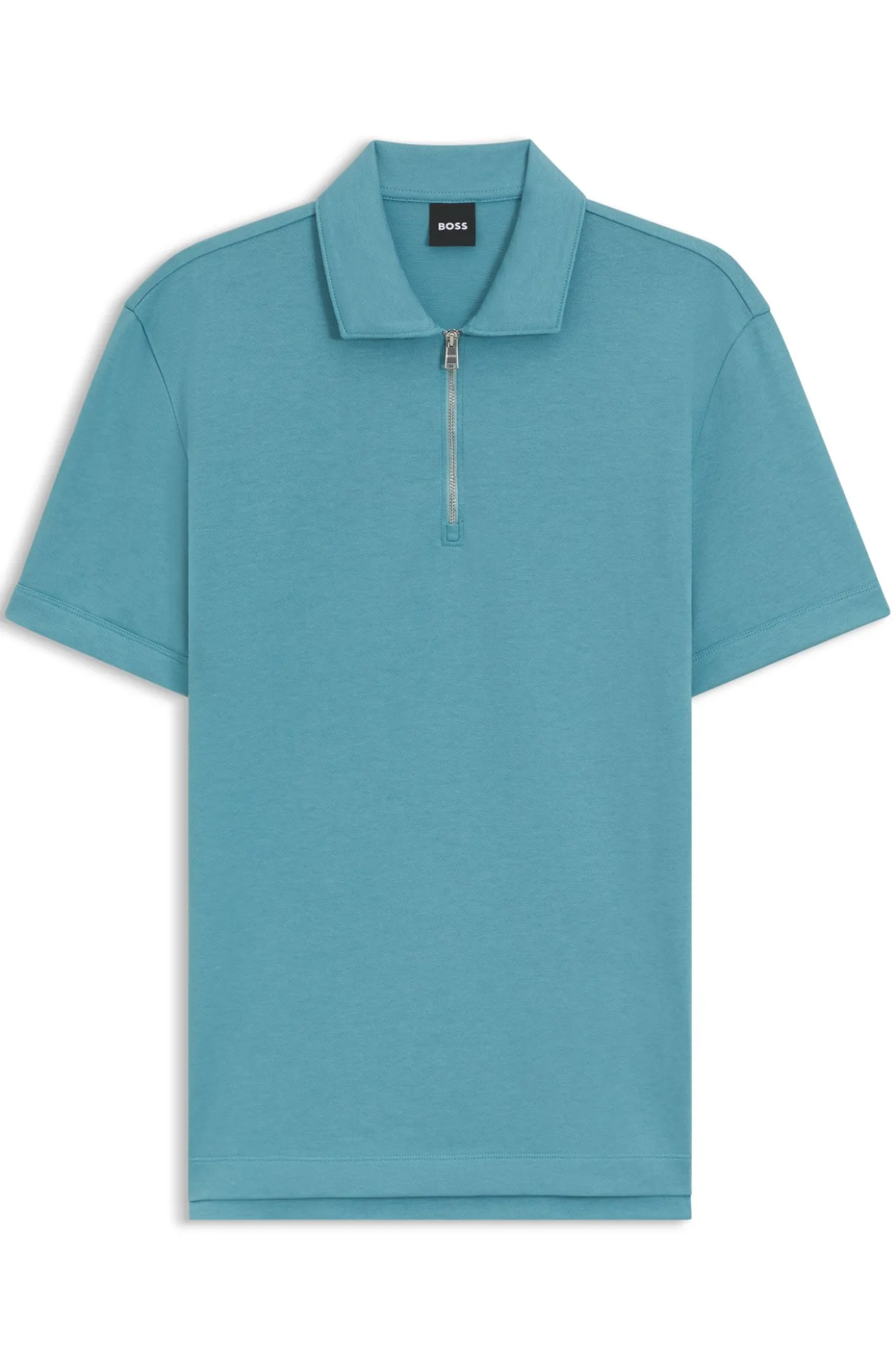 Poloshirt aus Piqué mit Reißverschluss am Kragen