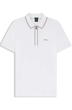 Poloshirt aus Stretch-Baumwolle mit Kontrast-Streifen