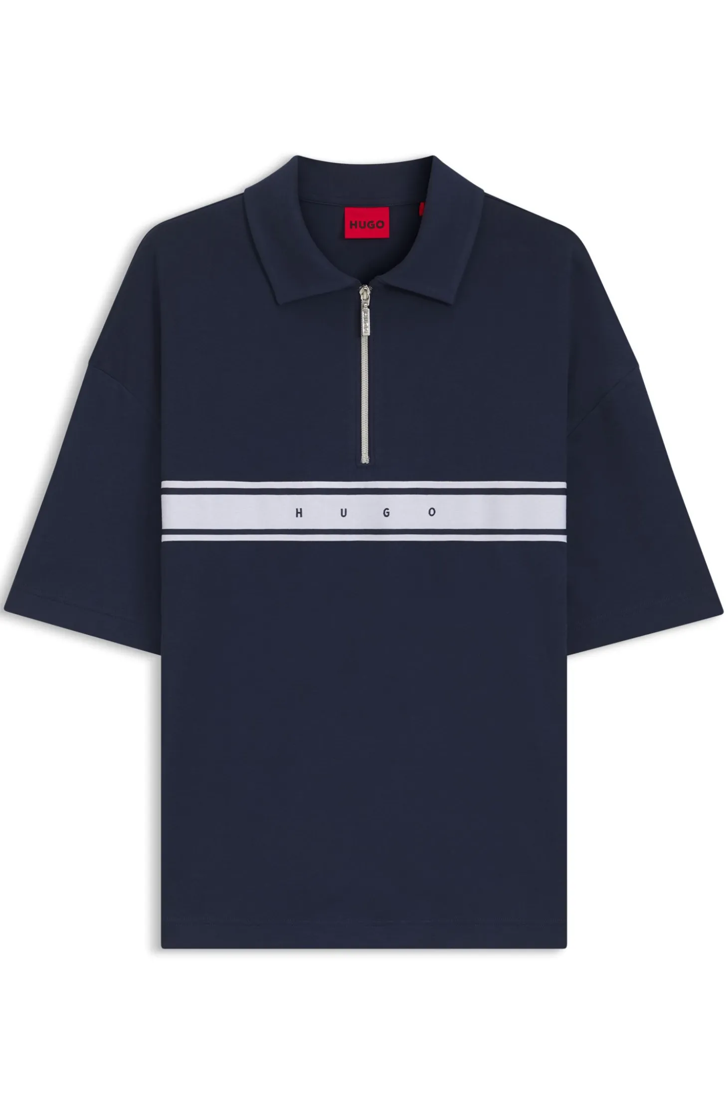 Poloshirt aus Stretch-Baumwolle mit Logo-Tape