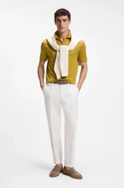 Poloshirt mit Johnny-Kragen aus Baumwoll-Jacquard
