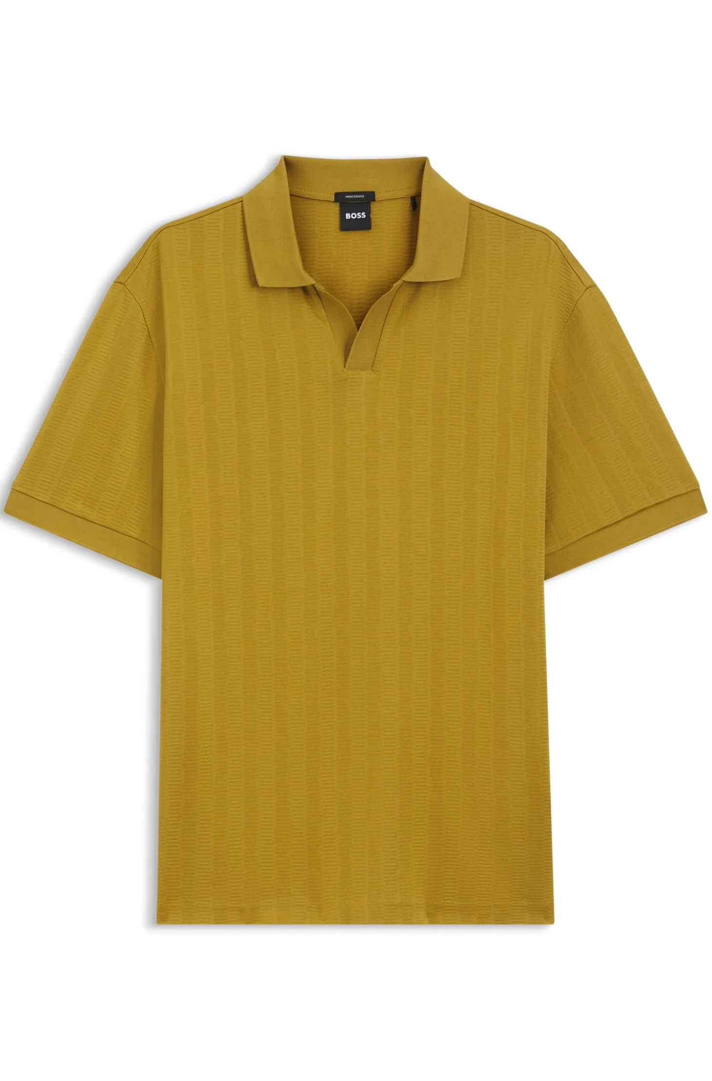 Poloshirt mit Johnny-Kragen aus Baumwoll-Jacquard