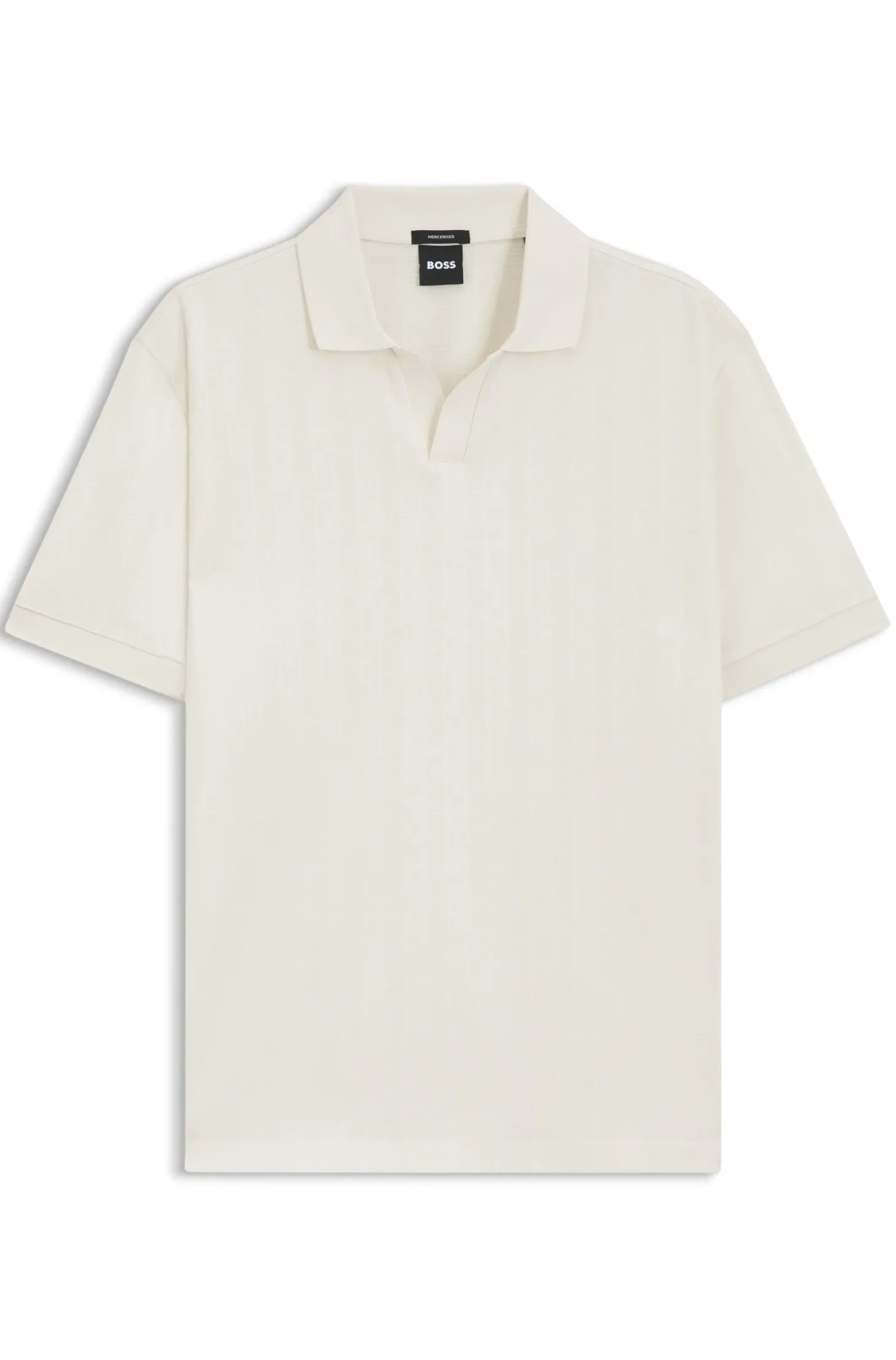 Poloshirt mit Johnny-Kragen aus Baumwoll-Jacquard