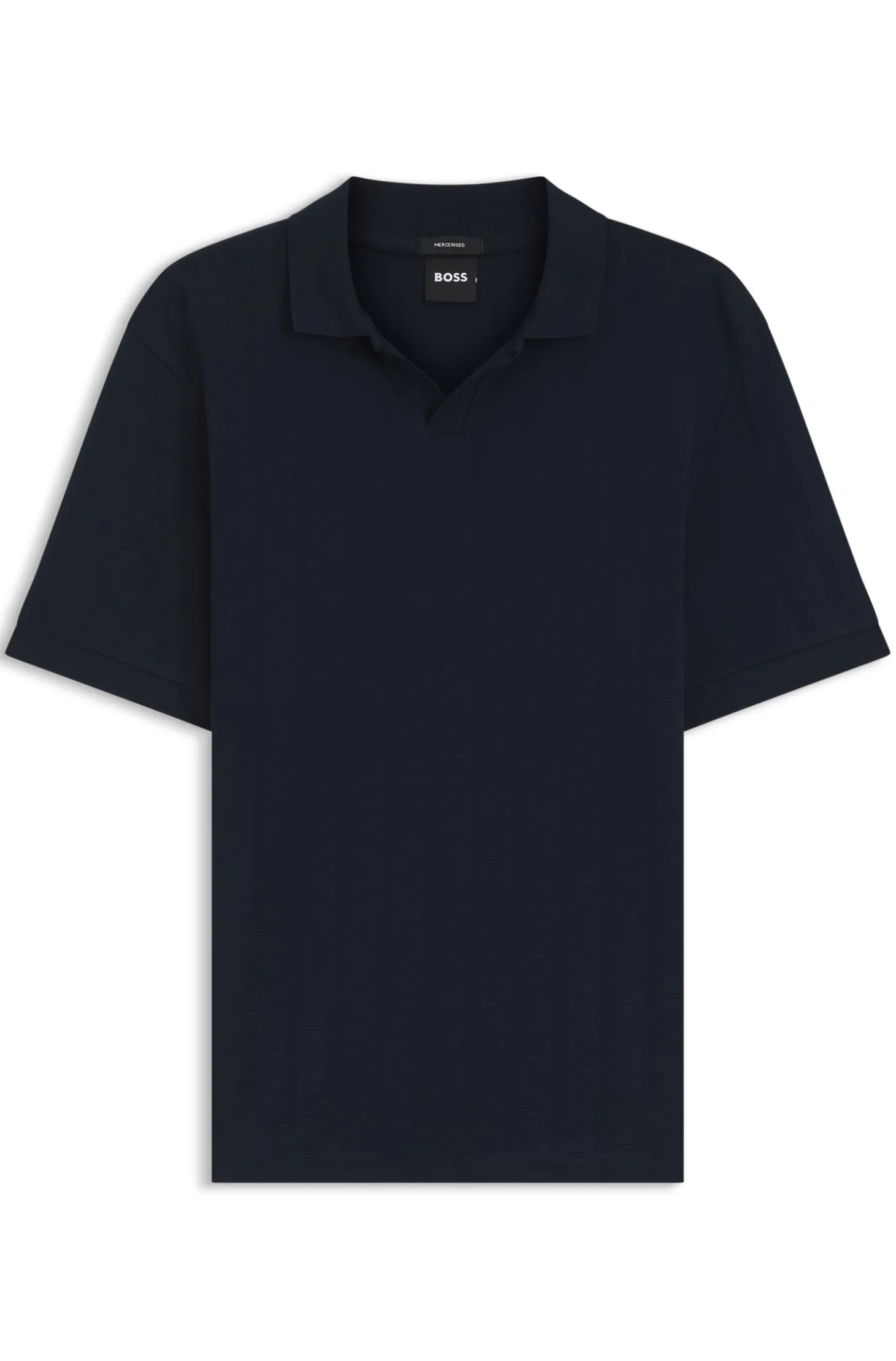 Poloshirt mit Johnny-Kragen aus Baumwoll-Jacquard