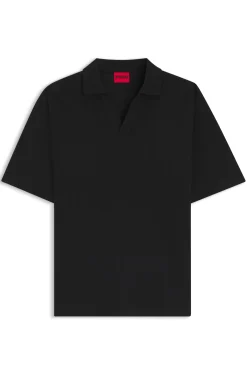 Poloshirt mit Johnny-Kragen und Jacquard-Streifen