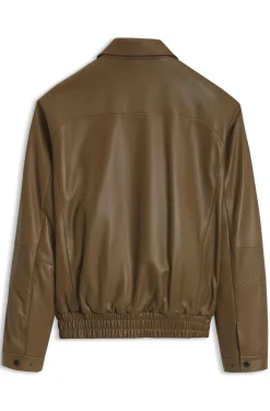 Porsche x BOSS Lederjacke mit verdecktem magnetischem Druckknopf