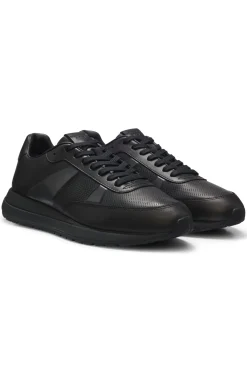 Porsche x BOSS Ledersneakers mit perforierten Details