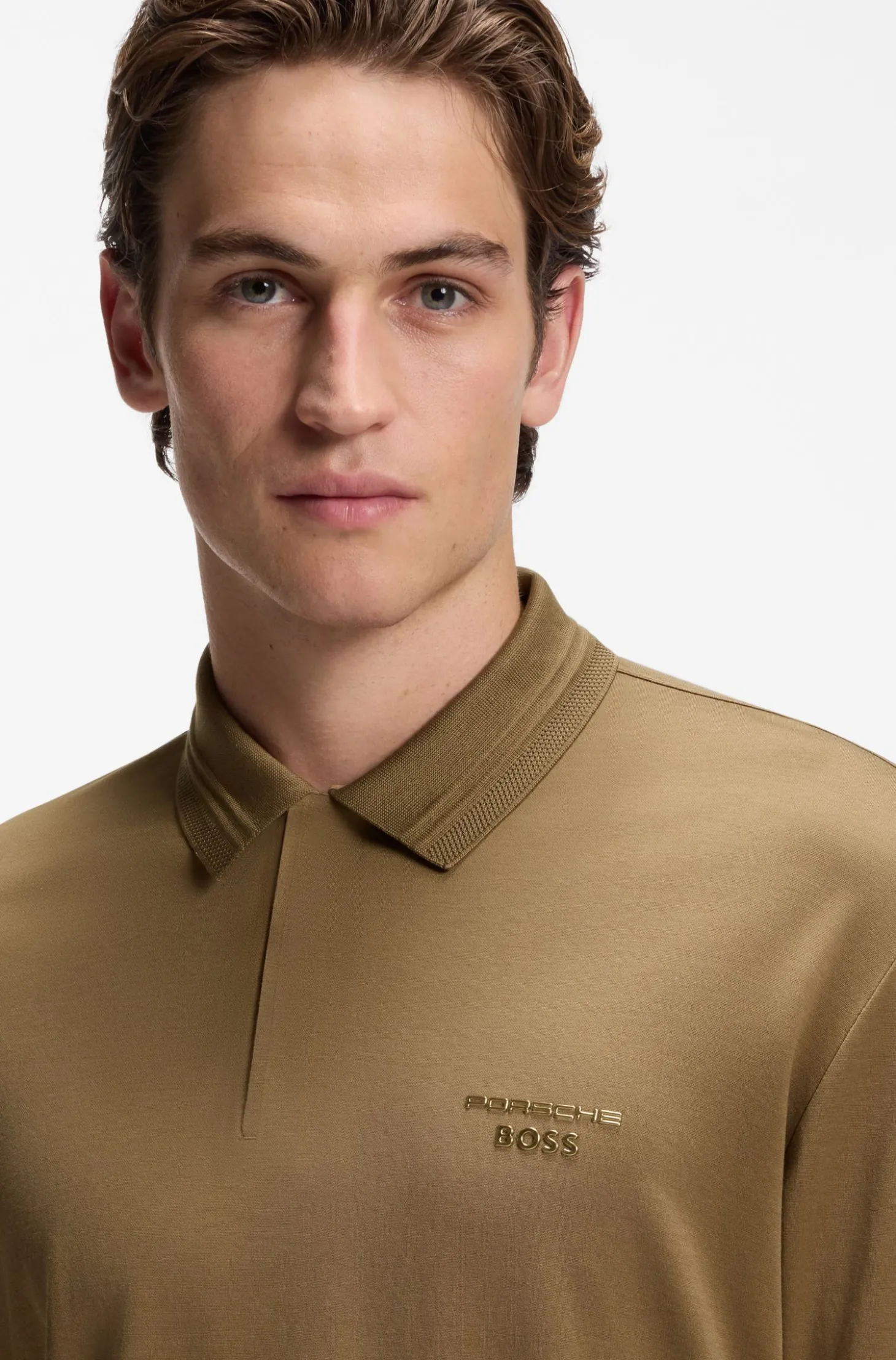 Porsche x BOSS Poloshirt mit glänzendem Logo