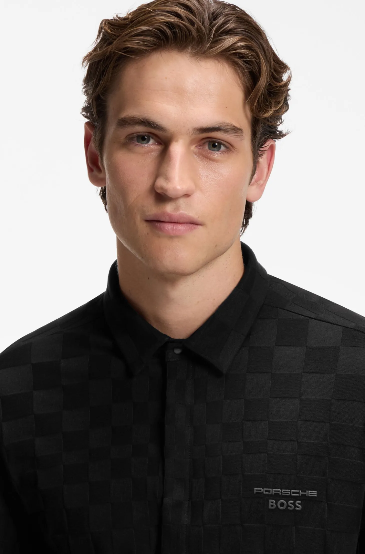 Porsche x BOSS Regular-Fit Hemd aus Baumwoll-Jacquard