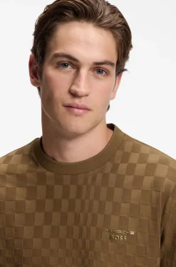 Porsche x BOSS T-Shirt aus Baumwolle mit Pasha-Muster
