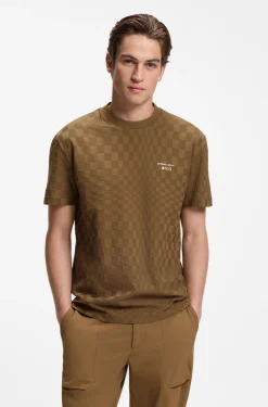 Porsche x BOSS T-Shirt aus Baumwolle mit Pasha-Muster