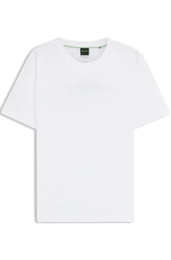 Porsche x BOSS T-Shirt aus merzerisierter Baumwolle mit Grafik-Print auf der Rückseite
