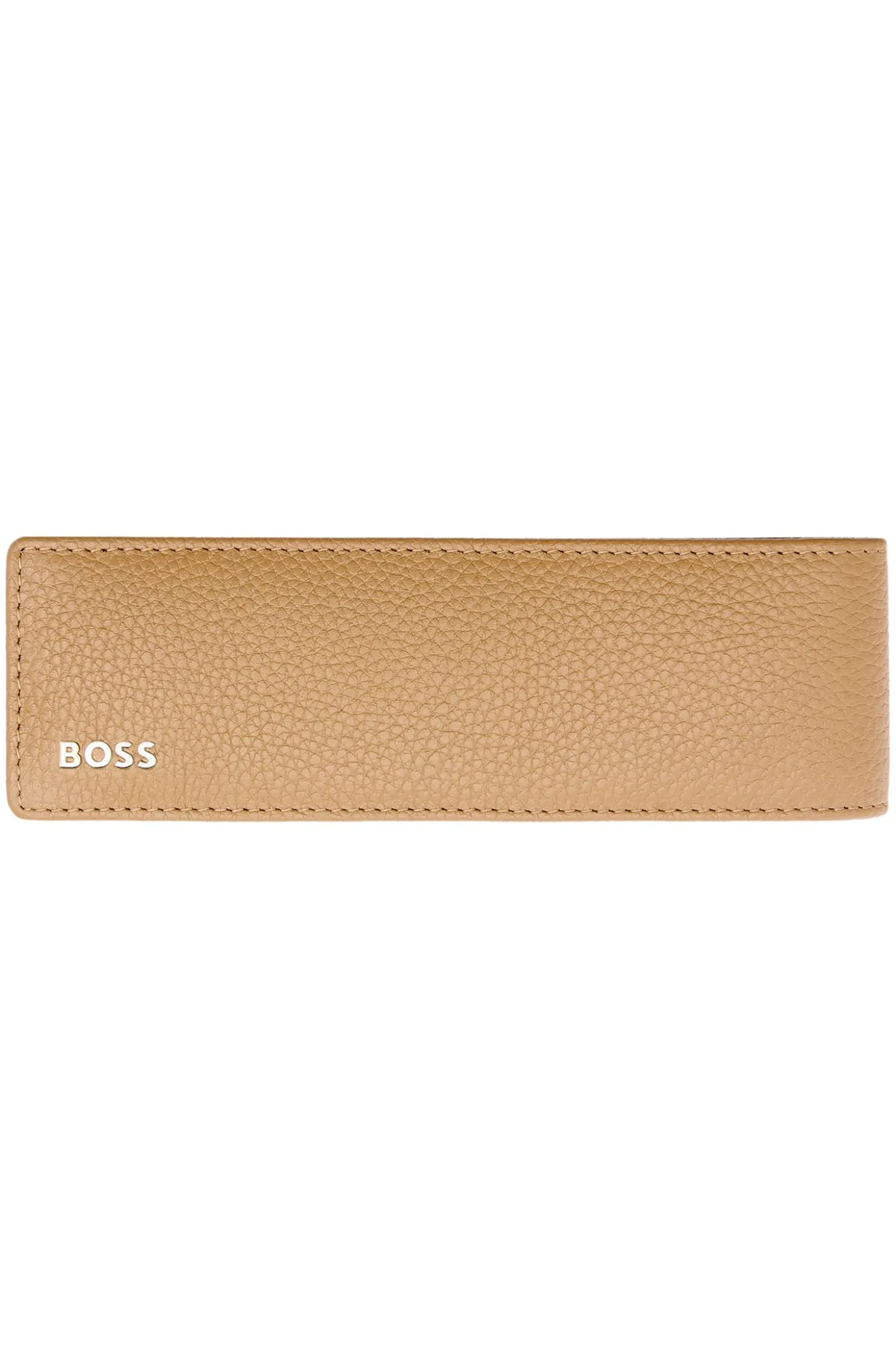 Pouch aus genarbtem Leder für zwei Stifte mit Metall-Logo