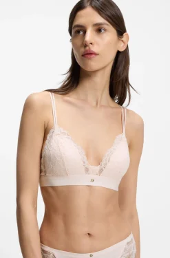 Premium Spitzen-Bralette mit plissiertem Mesh