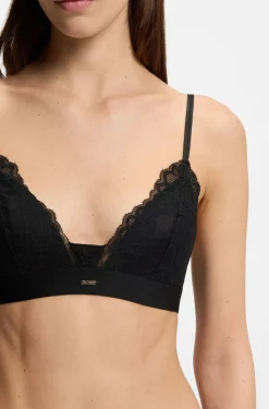 Premium Spitzen-Bralette mit plissiertem Mesh