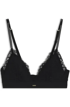Premium Spitzen-Bralette mit plissiertem Mesh