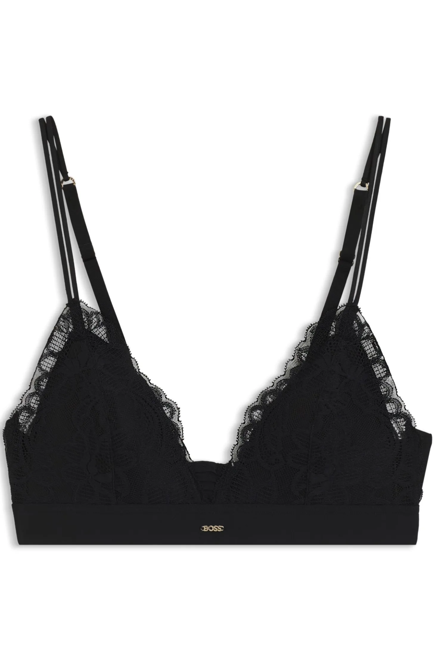 Premium Spitzen-Bralette mit plissiertem Mesh