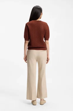 Pullover aus Baumwolle mit feiner Spitzenstruktur