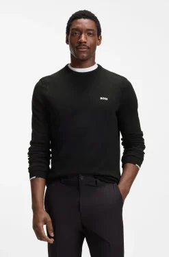 Pullover aus Baumwolle mit Kontrast-Logo