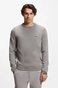 Pullover aus Baumwolle mit Kontrast-Logo