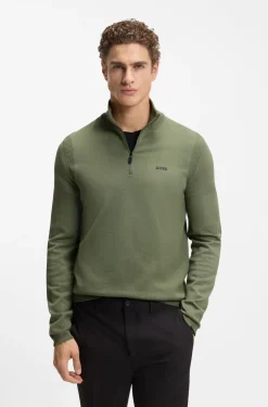 Pullover aus Baumwolle mit kurzem Reißverschluss