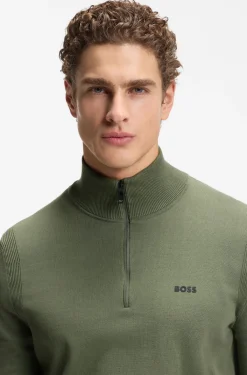 Pullover aus Baumwolle mit kurzem Reißverschluss