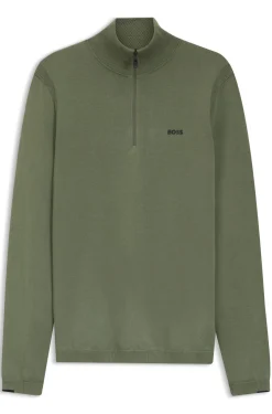 Pullover aus Baumwolle mit kurzem Reißverschluss