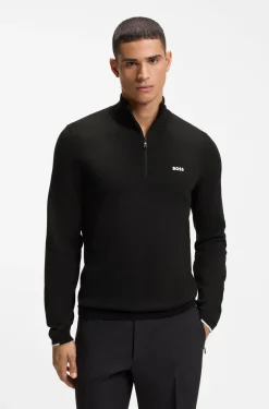 Pullover aus Baumwolle mit kurzem Reißverschluss