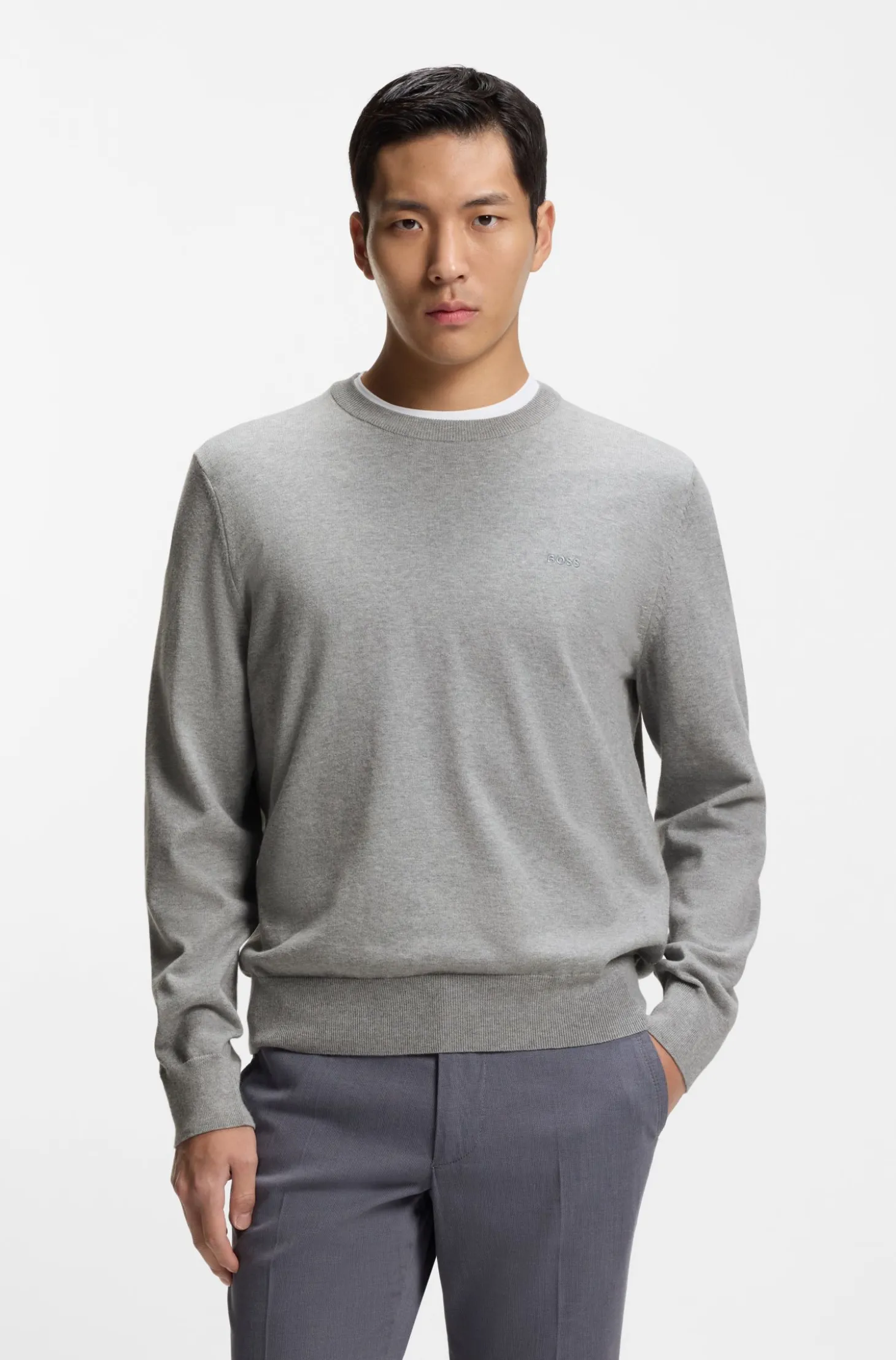 Pullover aus Baumwolle mit Logo-Stickerei