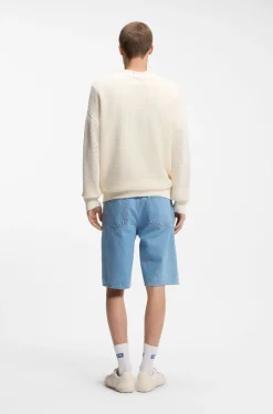 Pullover aus Baumwolle mit perforiertem Strick