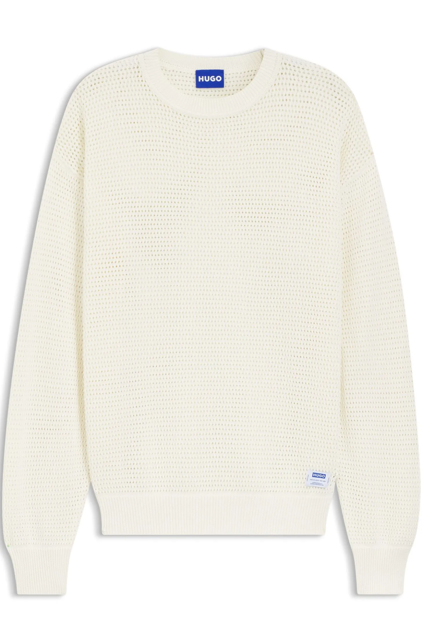 Pullover aus Baumwolle mit perforiertem Strick