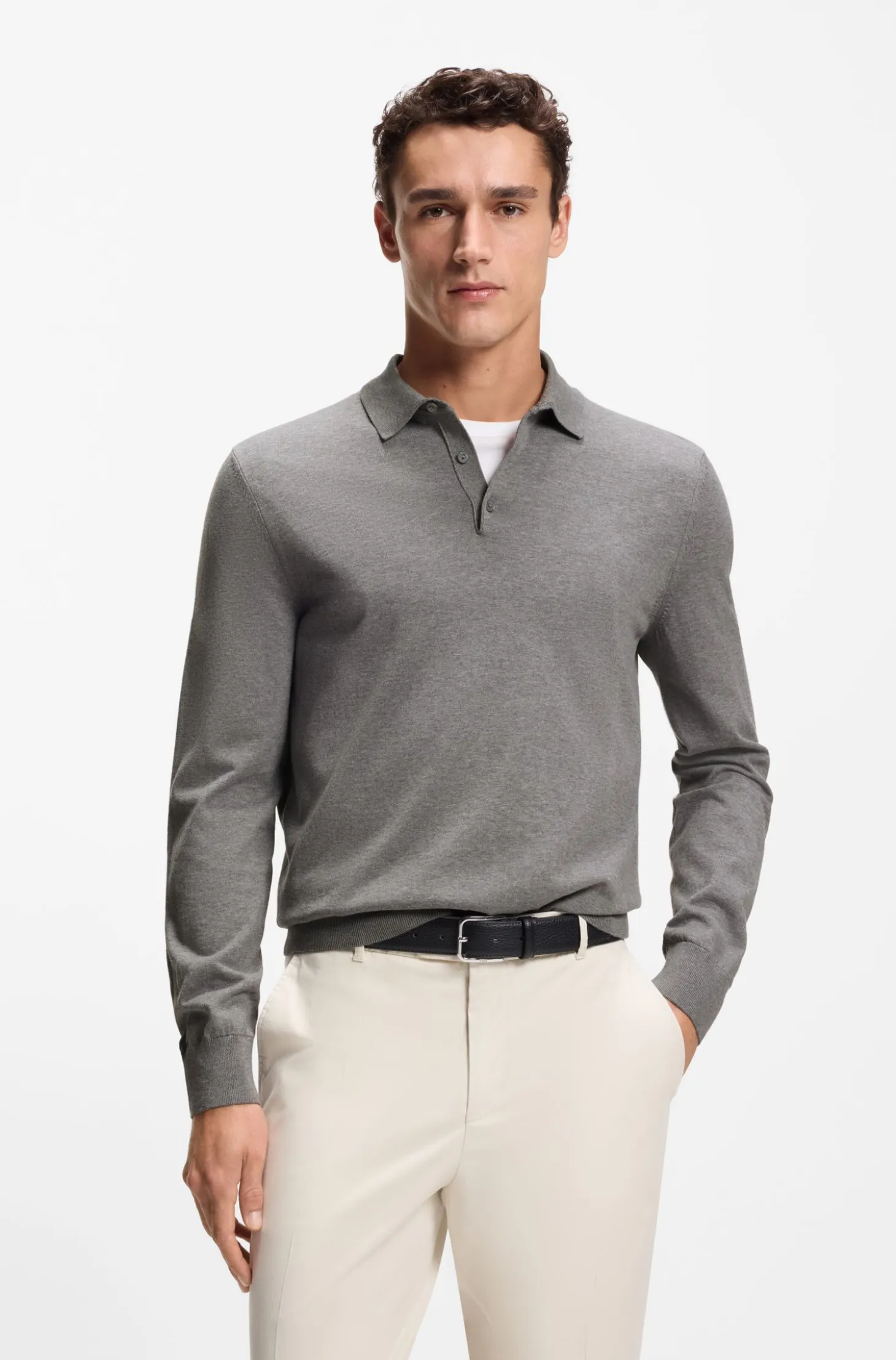 Pullover aus Baumwolle mit Polokragen